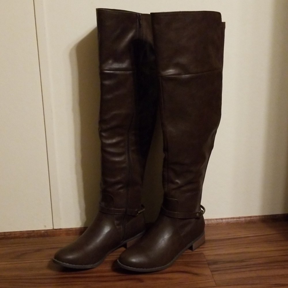 JustFab Brown over the knee boots